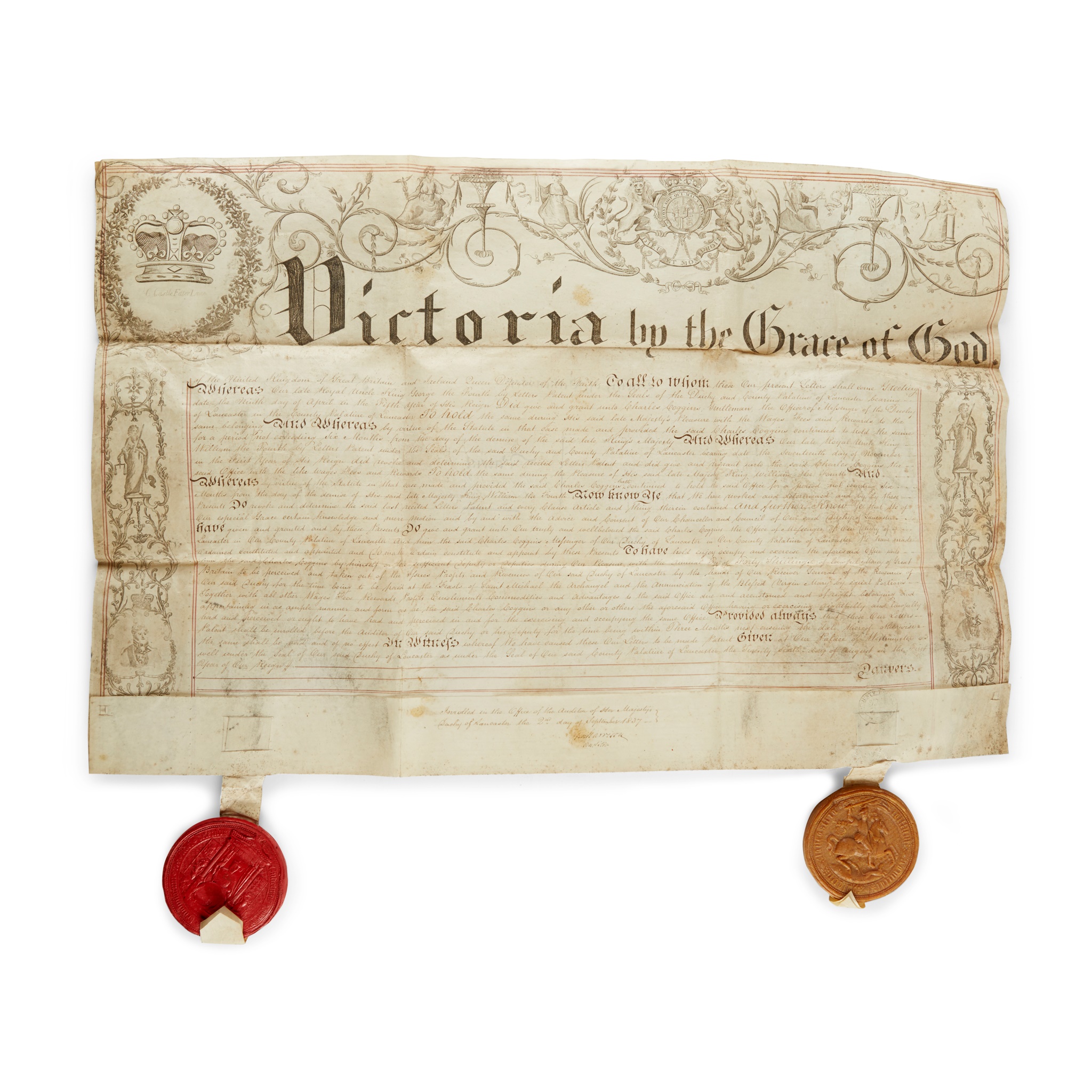 LETTER PATENT OF JAMES I CONFIRMING GRANTS TO WILLIAM SANDEL AND THOMAS SPENCER - Image 2 of 2