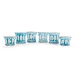 COLLECTION OF BOHEMIAN LAYERED GLASS FINGER BOWLS AND POSY BOWLS ENGRAVED WITH THE BREADALBANE