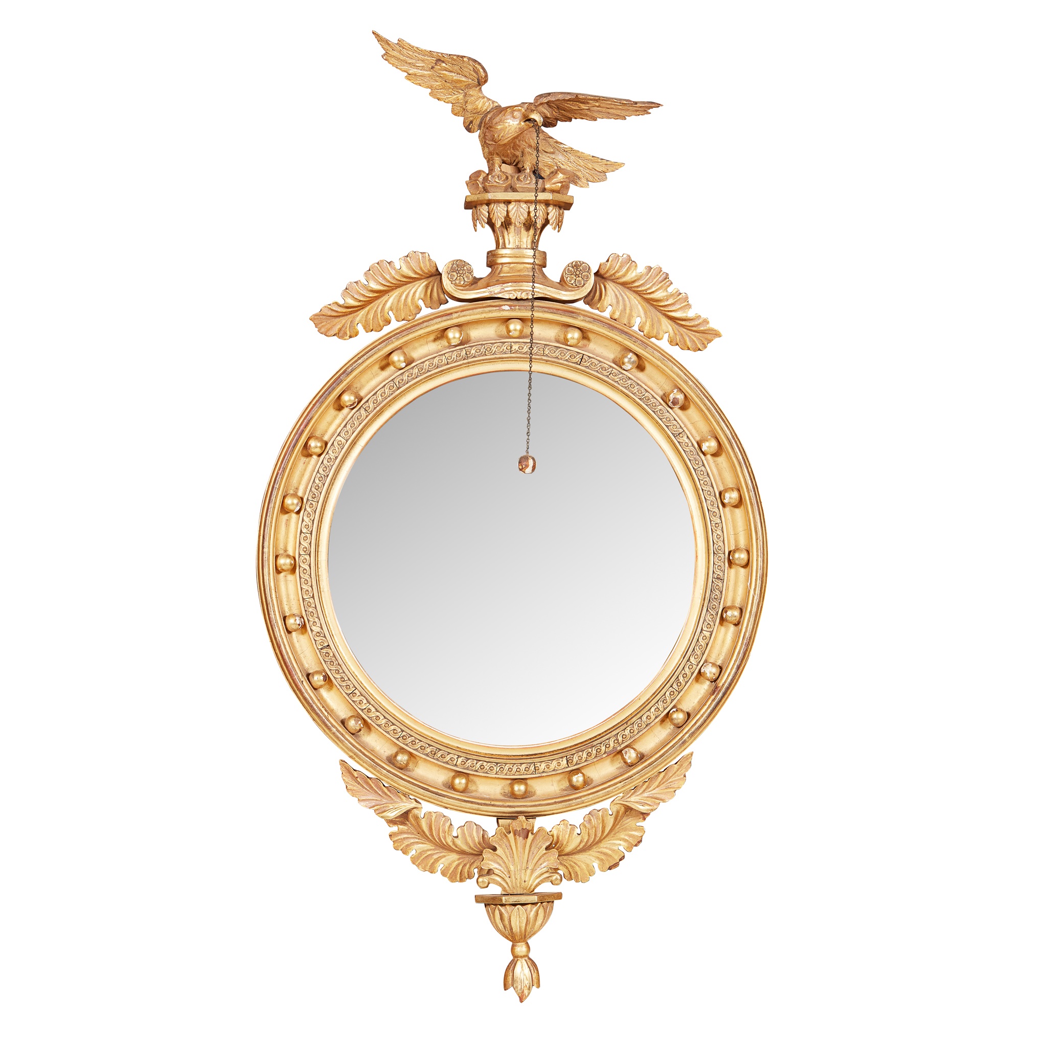 REGENCY GILTWOOD CONVEX MIRROR EARLY 19TH CENTURY