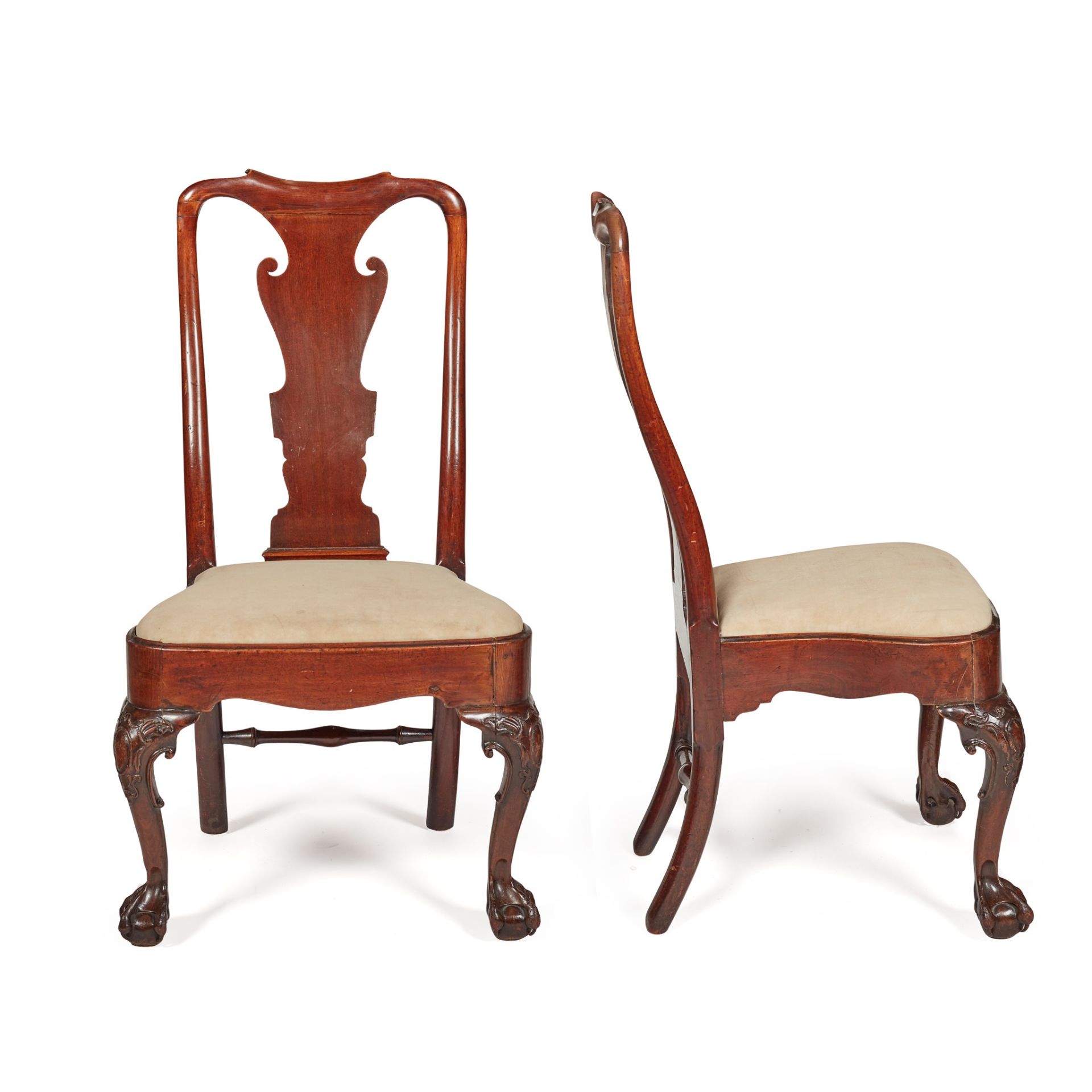 PAIR OF GEORGE II MAHOGANY SIDE CHAIRS 2ND QUARTER 18TH CENTURY - Image 2 of 2