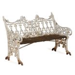 GOTHIC STYLE CAST IRON GARDEN BENCH, ATTRIBUTED TO COALBROOKDALE SECOND HALF 19TH CENTURY
