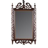 SCOTTISH GEORGE II MAHOGANY FRETWORK MIRROR MID 18TH CENTURY