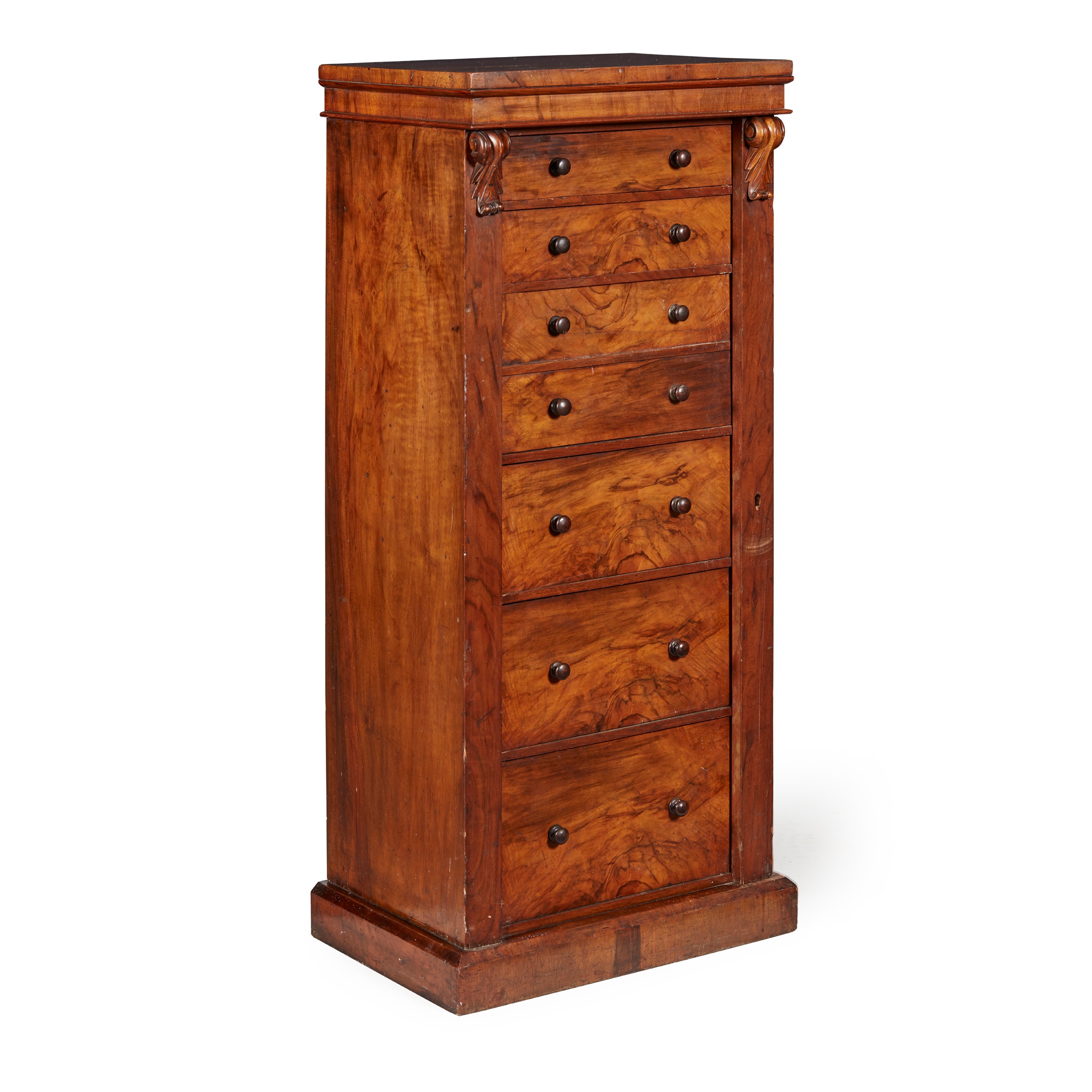 VICTORIAN WALNUT WELLINGTON SECRETAIRE CHEST OF DRAWERS 19TH CENTURY - Image 2 of 2