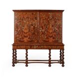 Y DUTCH WALNUT AND FLORAL MARQUETRY CABINET-ON-STAND, IN THE MANNER OF VAN MECKEREN LATE 17TH