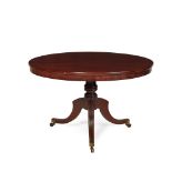 REGENCY MAHOGANY AND INLAID TILT TOP TABLE EARLY 19TH CENTURY