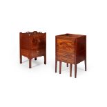 TWO GEORGE III MAHOGANY NIGHT COMMODES 18TH CENTURY