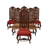 SET OF SIX CHARLES II WALNUT HALL CHAIRS LATE 17TH CENTURY