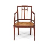 GEORGE III MAHOGANY CANED ARMCHAIR 18TH CENTURY