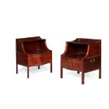 MATCHED PAIR OF LATE GEORGE III MAHOGANY BEDSIDE COMMODES EARLY 19TH CENTURY