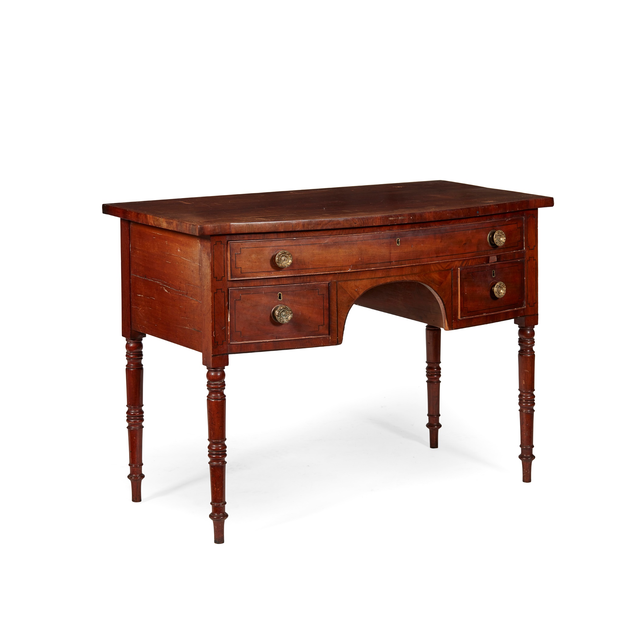 REGENCY MAHOGANY AND EBONY INLAID SIDE TABLE EARLY 19TH CENTURY