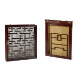 TWO HANGING DISPLAY CABINETS 20TH CENTURY