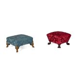 WILLIAM IV UPHOSLTERED FOOTSTOOL 2ND QUARTER 19TH CENTURY