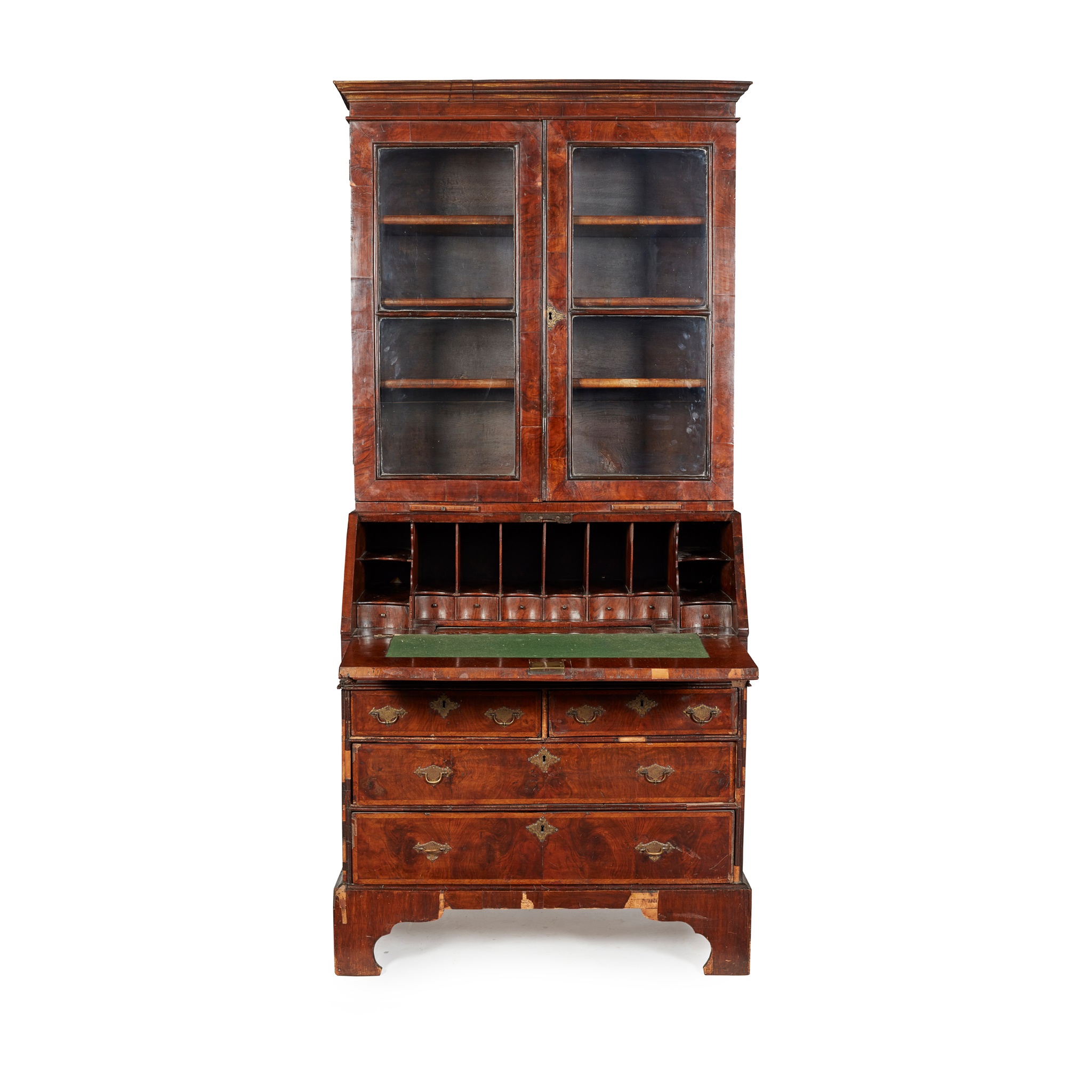 GEORGE II WALNUT BUREAU BOOKCASE 18TH CENTURY