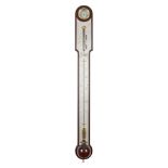 GEORGE III MAHOGANY STICK BAROMETER, NAIRNE & BLUNT, LONDON LATE 18TH CENTURY