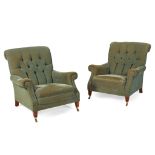 PAIR OF UPHOLSTERED ARMCHAIRS LATE 20TH CENTURY