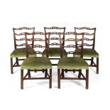 SET OF FIVE GEORGE III MAHOGANY DINING CHAIRS 18TH CENTURY