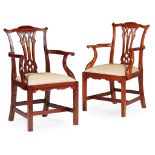 SET OF EIGHT GEORGE III STYLE MAHOGANY DINING CHAIRS 19TH CENTURY