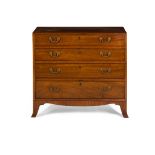 LATE GEORGE III MAHOGANY AND EBONY CHEST OF DRAWERS LATE 18TH CENTURY