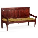 GEORGE III FIVE PANEL MAHOGANY SETTLE 18TH CENTURY