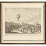 ELEVEN BLACK AND WHITE FRAMED PRINTS OF BALLOONING INTEREST 20TH CENTURY, AFTER 18TH AND 19TH