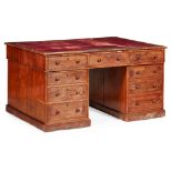 GEORGE III MAHOGANY PEDESTAL DESK LATE 18TH/ EARLY 19TH CENTURY