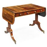 REGENCY ZEBRAWOOD AND KINGWOOD SOFA TABLE EARLY 19TH CENTURY