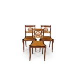 Y SET OF THREE ROSEWOOD GRAIN-PAINTED AND GILT SIDE CHAIRS EARLY 19TH CENTURY