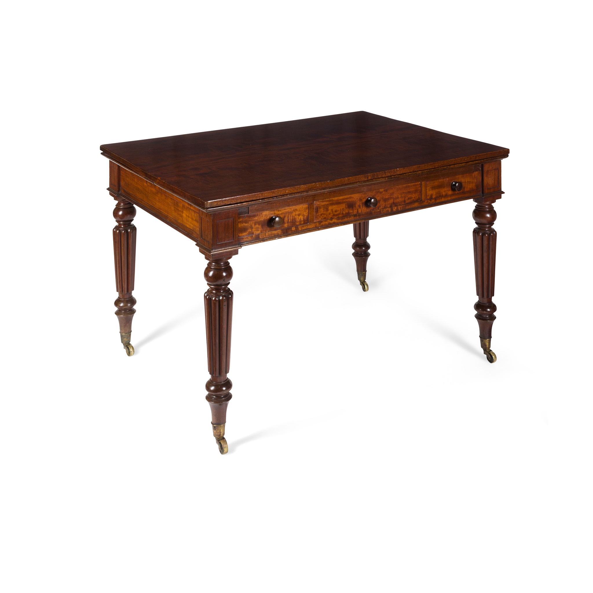 REGENCY MAHOGANY EXTENDING LIBRARY TABLE BY GILLOWS OF LANCASTER EARLY 19TH CENTURY