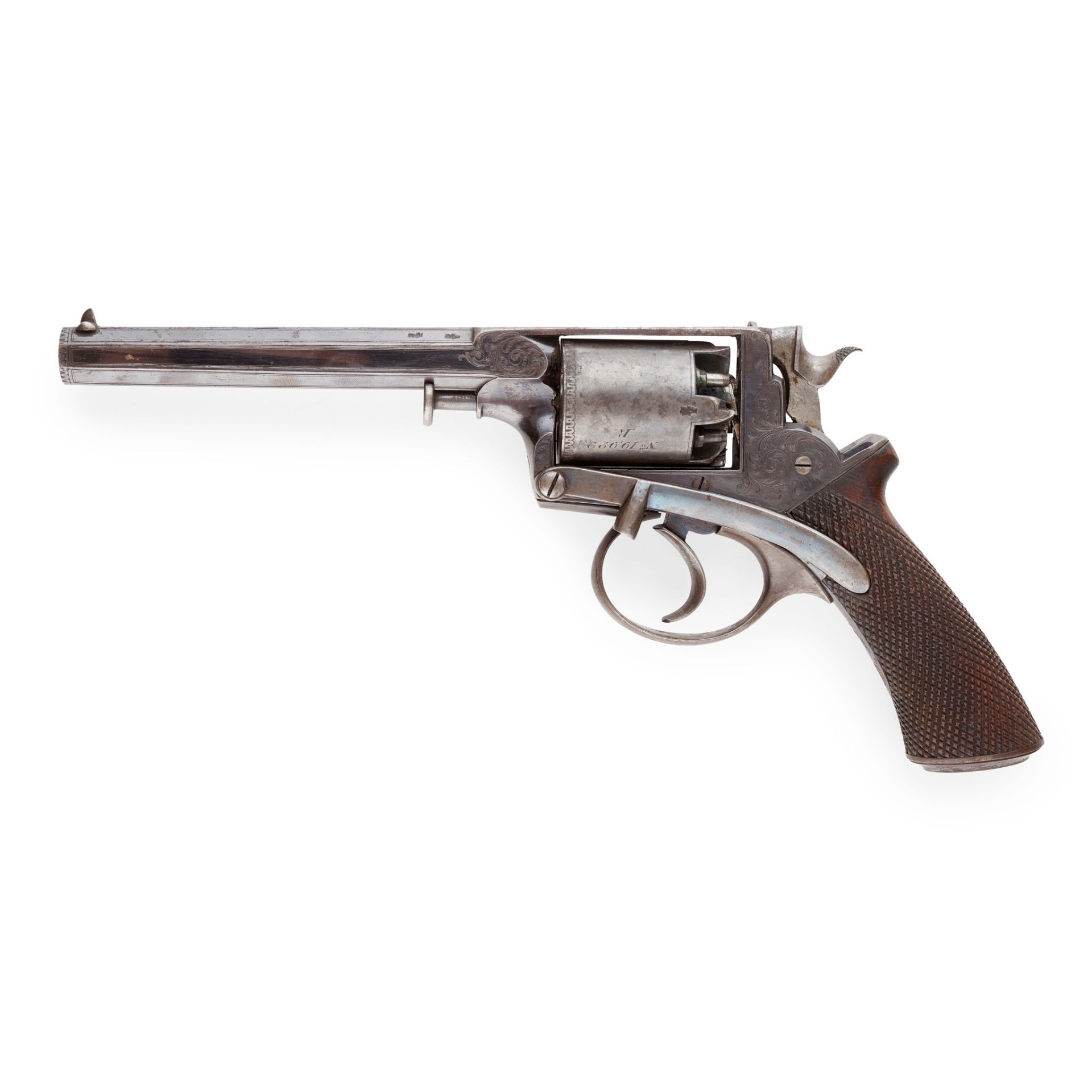 ADAMS PERCUSSION FIVE SHOT DOUBLE ACTION CAP AND BALL REVOLVER CIRCA 1860 SERIAL NUMBER B4414