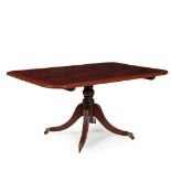 REGENCY MAHOGANY AND SATINWOOD BREAKFAST TABLE EARLY 19TH CENTURY