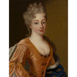 18TH CENTURY FRENCH SCHOOL HALF LENGTH PORTRAIT OF A NOBLE WOMAN