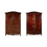 NEAR PAIR OF FRENCH PROVINCIAL CHESTNUT ARMOIRES 18TH CENTURY