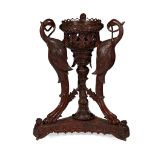 ANGLO-INDIAN CARVED HARDWOOD JARDINIERE 2ND HALF 19TH CENTURY