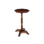Y REGENCY ROSEWOOD AND MAHOGANY OCTAGONAL WINE TABLE EARLY 19TH CENTURY