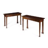 PAIR OF GEORGIAN STYLE MAHOGANY HALL TABLES 19TH CENTURY, LATER ADAPTED