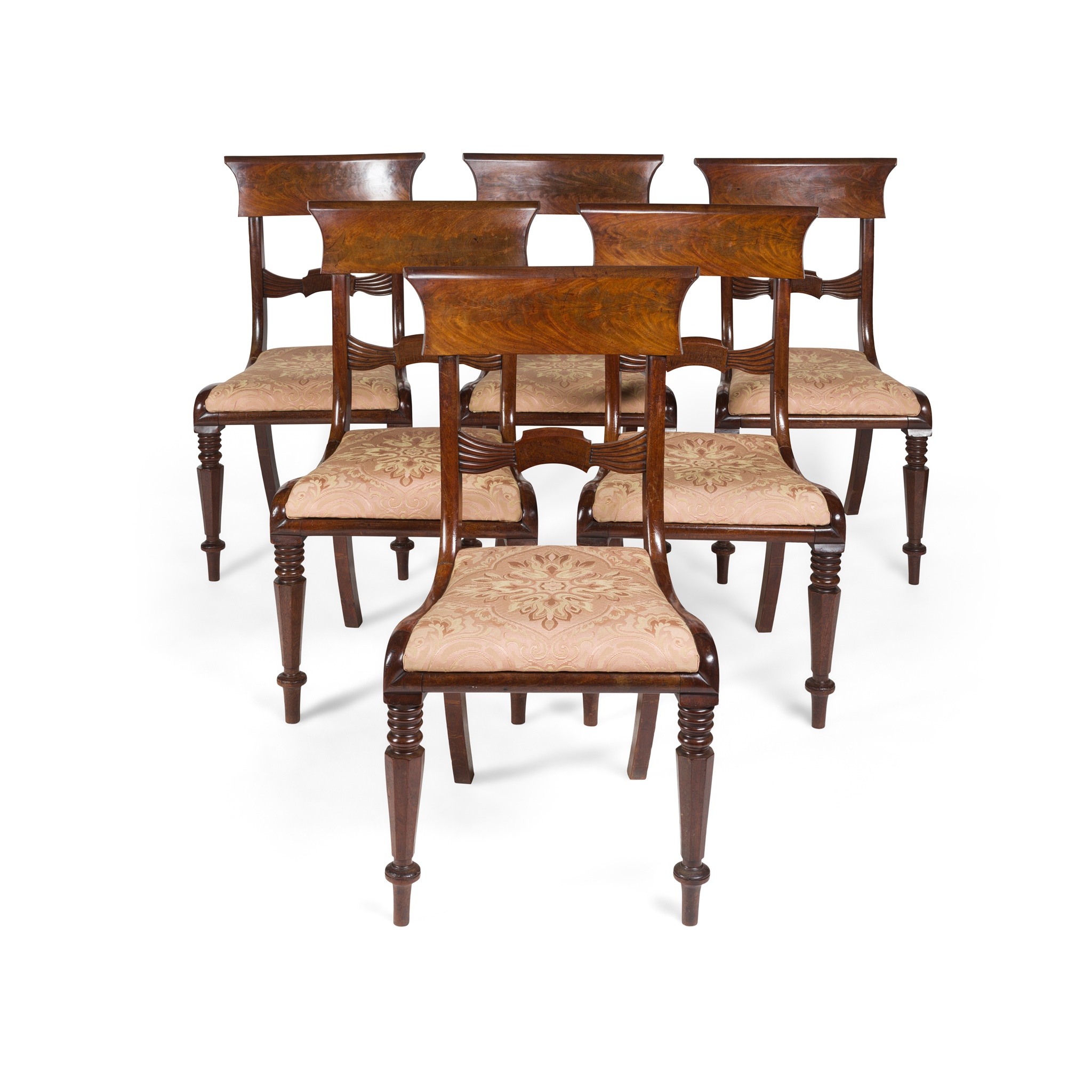 SET OF EIGHT GEORGE IV MAHOGANY DINING CHAIRS EARLY 19TH CENTURY