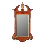 GEORGE I STYLE WALNUT AND GILT MIRROR 19TH CENTURY