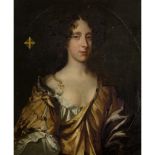FOLLOWER OF SIR PETER LELY HALF LENGTH PORTRAIT OF THE DUCHESS OF CLEVELAND