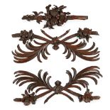 GROUP OF THREE 'GRINLING GIBBONS' TYPE CARVED MOULDINGS 19TH CENTURY