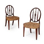 PAIR OF GEORGE III STAINED BEECH AND MAHOGANY SIDE CHAIRS LATE 18TH CENTURY
