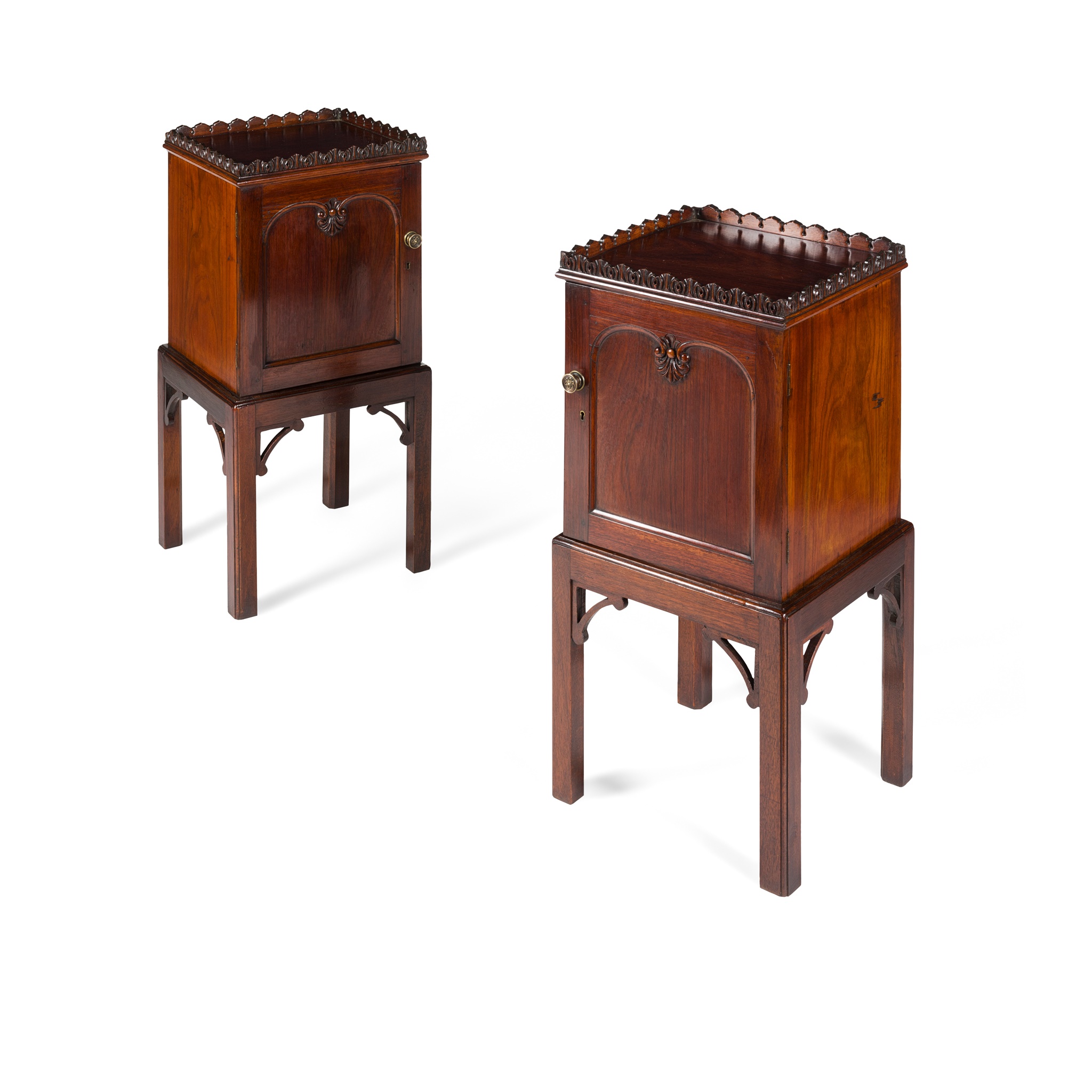 PAIR OF ANGLO INDIAN PADOUK BEDSIDE CHESTS 19TH CENTURY