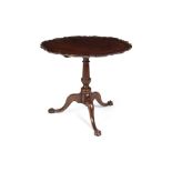 GEORGIAN STYLE MAHOGANY PIECRUST TEA TABLE 19TH CENTURY