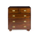 TEAK CAMPAIGN CHEST OF DRAWERS 19TH CENTURY