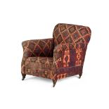 KELIM UPHOLSTERED ARMCHAIR EARLY 20TH CENTURY