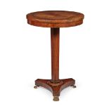 Y REGENCY ROSEWOOD AND BRASS INLAID LAMP TABLE EARLY 19TH CENTURY