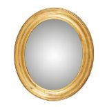 OVAL GILTWOOD CONVEX MIRROR 19TH CENTURY