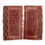 PAIR OF YOMUT JUVALS TURKMENISTAN, LATE 19TH/EARLY 20TH CENTURY