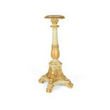 REGENCY PAINTED AND PARCEL GILT PEDESTAL, IN THE MANNER OF GEORGE BULLOCK EARLY 19TH CENTURY