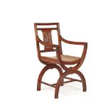 REGENCY MAHOGANY X-FORM ARMCHAIR EARLY 19TH CENTURY