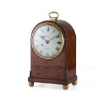 REGENCY MAHOGANY BRASS INLAID MANTLE CLOCK, T & R NOBLE, BATH EARLY 19TH CENTURY